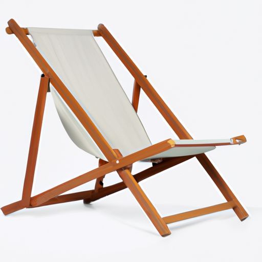 كرسي قماش قابل للطي لصالة الشاطئ مصنوع يدويًا مع ارتفاع قابل للتعديل وسعر منخفض من الخشب الخارجي
