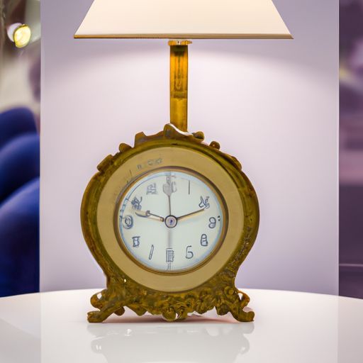 置き時計台時計付き時計リビングルーム装飾スモールランプ新品高級ホテル無垢材アラーム