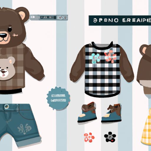 Bộ in hình gấu mùa xuân thu thu in hình dễ thương Bộ ba món boutique quần áo trẻ em bé trai 2023 Phim hoạt hình dễ thương giản dị thoải mái