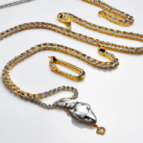water wave chain titanium steel plated chest chain body 18K gold cuban choker necklace Cross chain snake bone twist box