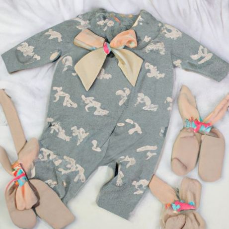 Conjuntos de mamelucos de alta calidad, conjuntos de mamelucos tejidos para recién nacidos con patrón de cuadros para bebé de otoño con nuevo diseño