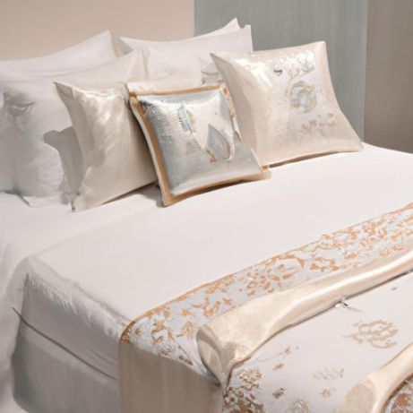 set Queen King size custom summer cool luxury bedding sets egyptian cotton bedsheet set Hotel high end bedding