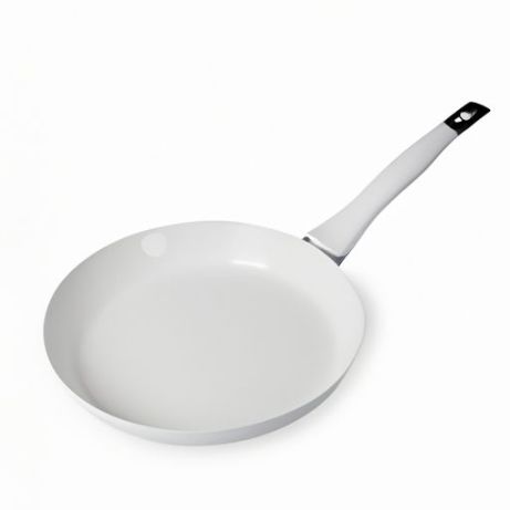 STICK FRY PAN WITH INDUCTION BOTTOM quality kitchen ALUMINUM WHITE CERAMIC COATING PRESSED NON