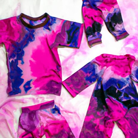 Custom Made Own Tie Dye Design sport wear Toddlers Stylish Tracksuit Bleach Tie Dye Children Sportswear Tracksuit