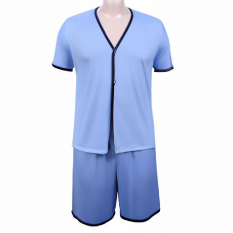 Pijama de manga gola redonda conjunto de manga modal terno de dormir respirável plus size roupa para casa short de verão masculino atacado
