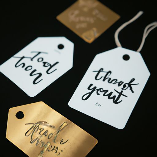 Gift Decoration Gold Foil tags for clothes cotton Decorative Square Thank You Hanging Tag Custom Premium Wedding Party Costume