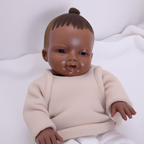 Boneca menino sólido puro silicone brinquedos para bebê super macio q simulação bebê reborn boneca 16 polegadas afro-americana