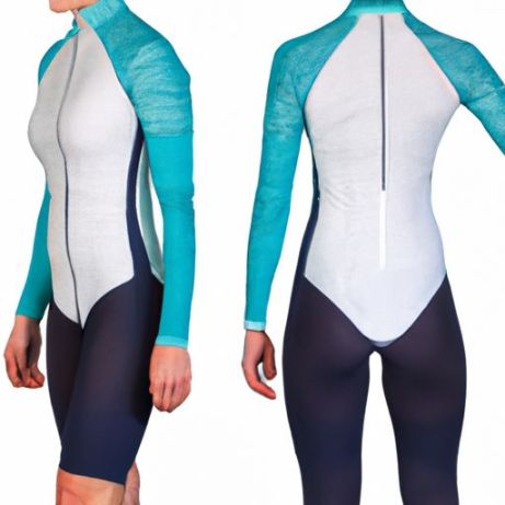เสื้อการ์ดเซิร์ฟแรชการ์ด เสื้อกั๊กผื่นแขนยาวระบายอากาศได้สองชิ้นสำหรับผู้หญิงว่ายน้ำท่องผู้หญิงแขนยาว UPF50+ ผื่นว่ายน้ำ