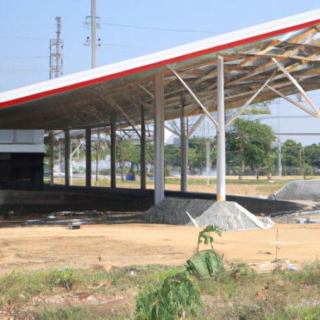 Structure Steel Building Shell Gas Station price structural with Canopy High Strength Truss