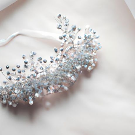 Braut-Haarschmuck, Hochzeit-Haar-Accessoires, individuelle Braut-Kopfbedeckung, Perlen-Blumen-Haarband, Stirnband, Braut-Kopfbedeckung, handgefertigter Kristall