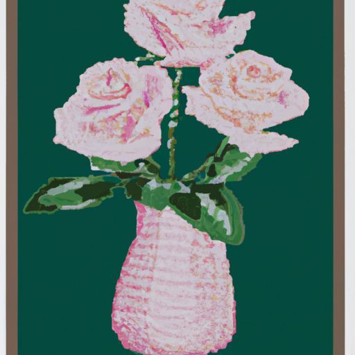Bunga Mawar Merah Muda dalam Vas Berlian Imitasi berkualitas tinggi dan Kit Bordir Berlian Kruistik Lukisan Berlian 5D Bor Penuh