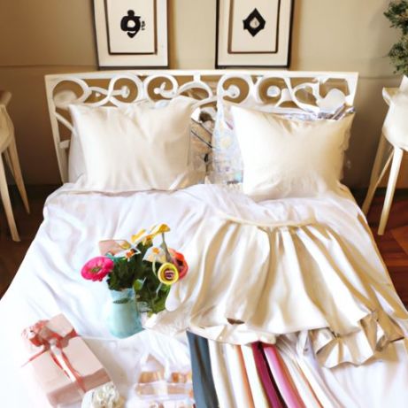 बेडशीट सेट डुवेट रजाई बिस्तर सेट कवर सेट सफेद और रंग सादा और साटन धारीदार 100 प्रतिशत कॉटन पॉली कॉटन होटल और होम लिनन बिस्तर सेट