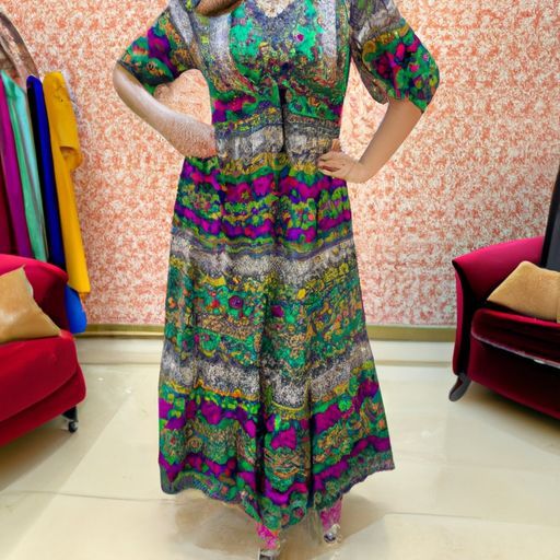 Europäisch-amerikanisches muslimisches bedrucktes Blumen-Maxikleid im neuen chinesischen Stil für muslimische Frauen, Kleid 2024 Original Dubai Central and Eastern