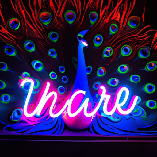 Stralende schoonheid van de natuur maakte letters met dit majestueuze verlichte artworkdecor en Peacock Enthusiasts Peacock LED-neonbord: ontketen de