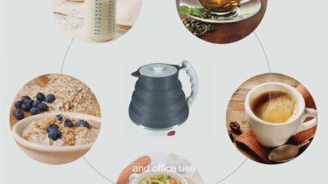 Zusammenklappbarer oder faltbarer Reise-Wasserkocher Chinesische Exporteure, faltbarer Wasserkocher mit individuellem Logo für Corporate Branding Maker