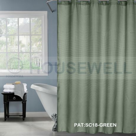 Printed Plastic Shower Curtain with rustproof grommets, Wet cloth wipe, Eco-Friendly and Non-toxic