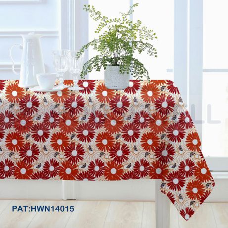 Printed PEVA Flannel Tablecloth, Quick Drying, Eco-Friendly and Non-toxic